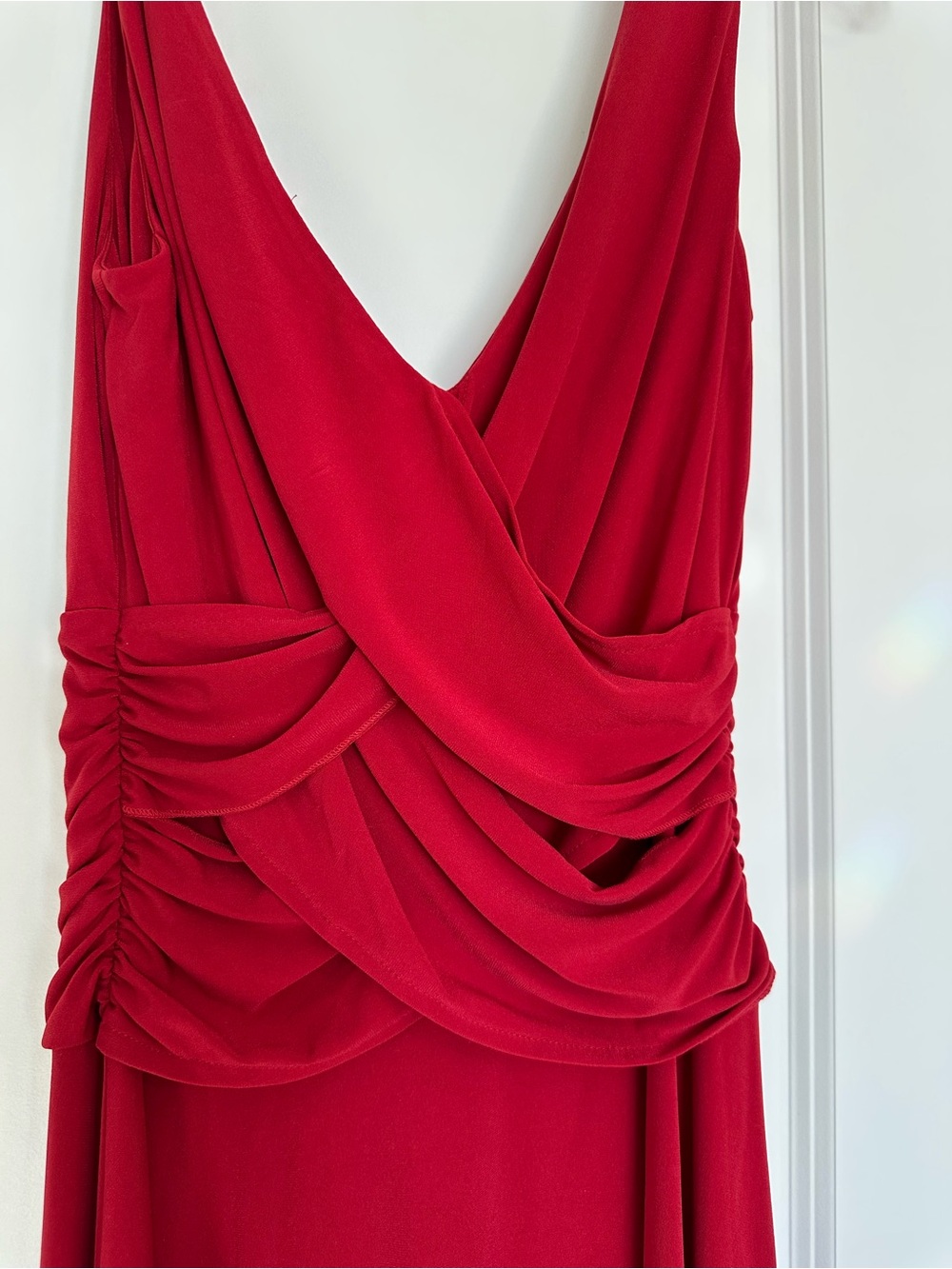 Max & Cleo Red Draped Midi Dress